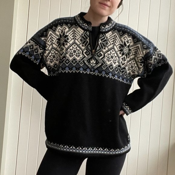 Dale of Norway Black and White Nordic Sweater - Picture 5 of 9